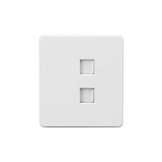 Розетка ROUND компьютерная двойная RJ45+RJ45 кат6 с/у перламутр KRANZ KR-78-0725-1