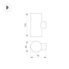 Уличный настенный светодиодный светильник Arlight LGD-Ray-Wall-Twin-R46-2X3W Warm3000 033306 1