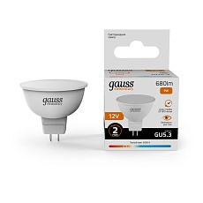 Лампа светодиодная Gauss GU5.3 9W 3000K матовая 11519 1