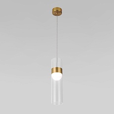 Подвесной светодиодный светильник Eurosvet Lumen 50244/1 Led латунь/прозрачный