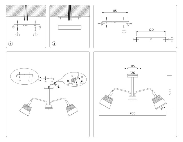 Потолочная люстра Ambrella light Traditional Modern Losk TR4741 Фото № 3