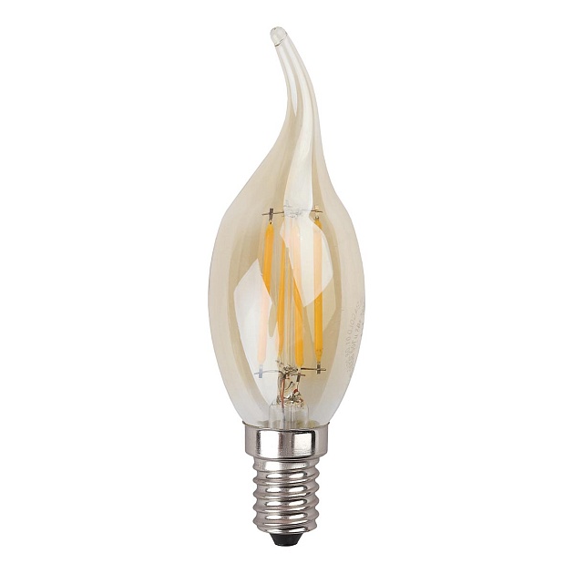 Лампа светодиодная филаментная ЭРА E14 5W 4000K золотая F-LED BXS-5W-840-E14 gold Б0047007 фото 
