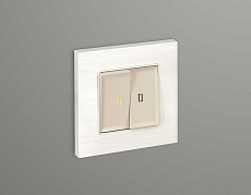 Комплект механизма 2-кл выключателя AMBRELLA VOLT с подсветкой 3200K ALFA Бежевый матовый QUANT (AP3240, VM115, G11Y) MA324010 1
