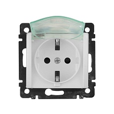 Розетка 2К+З Legrand Valena 16A 250V со шторками крышкой немецкий стандарт белая 774220
