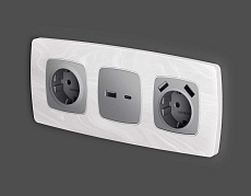 Лицевая панель розетки AMBRELLA VOLT OP5070 2