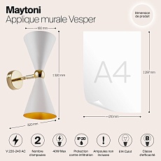 Бра Maytoni Vesper MOD108WL-02WG 1