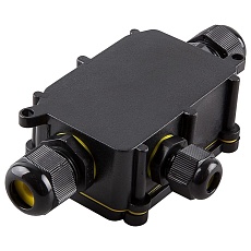 Коробка распределительная Stekker LD523 водонепроницаемая на 3 выхода, 450V, 140х78х36, черный 49121