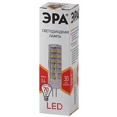 Лампа светодиодная ЭРА G4 7W 2700K прозрачная LED JC-7W-220V-CER-827-G4 Б0027859 2