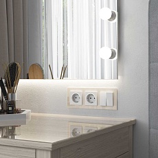 Выключатель двухклавишный Werkel с подсветкой белый матовый W1120161 4690389184666 3