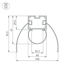 Профиль Arlight ARH-Power-W154-F-Comfort-2000 Anod 036343 1