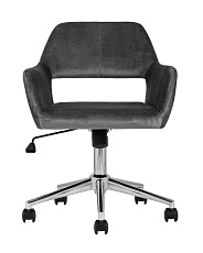 Поворотное кресло Stool Group Ross велюр серый ROSS CHROME VELVET GREY 2