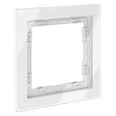 Рамка стеклянная Voltum S70 на 1 пост, (белый, стекло) VLS110101