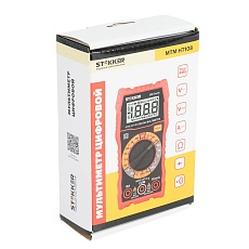 Мультиметр цифровой, 2000 отсчетов, 2 батареи тип ААА 1,5В, ручная регулировка, красный Stekker MTM HT108 49993 3