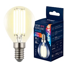 Лампа светодиодная Uniel E14 4W 3000K прозрачная LED-G45-4W/3000K/E14/CL GLY01TR UL-00011938 3