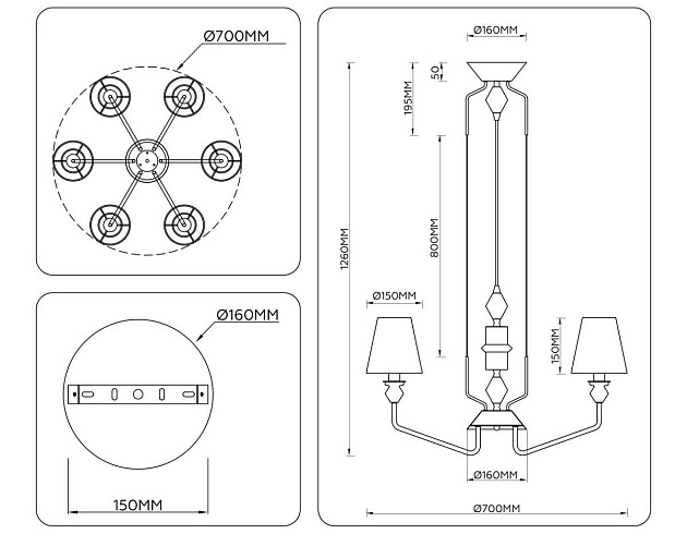 Люстра Ambrella Light HIGH LIGHT LH75401 Фото № 7