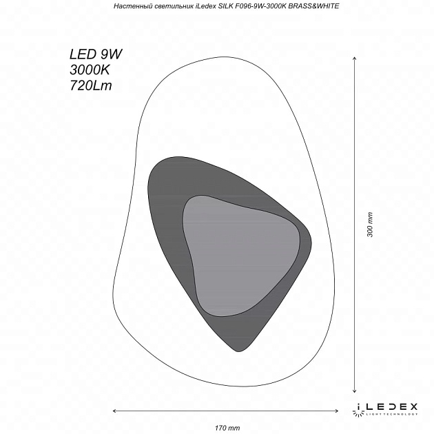 Настенный светодиодный светильник iLedex Silk F097-9W-3000K BK-WH фото 2