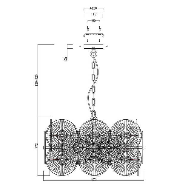 Подвесная люстра Maytoni Aster MOD007PL-08G изображение 7 Подвесная люстра Maytoni Aster MOD007PL-08G Фото № 7