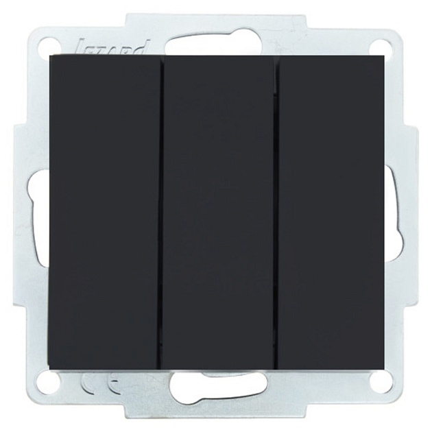 Выключатель тройной Lezard Vesna черный 742-4288-109 изображение 1 Выключатель тройной Lezard Vesna черный 742-4288-109 Фото № 1