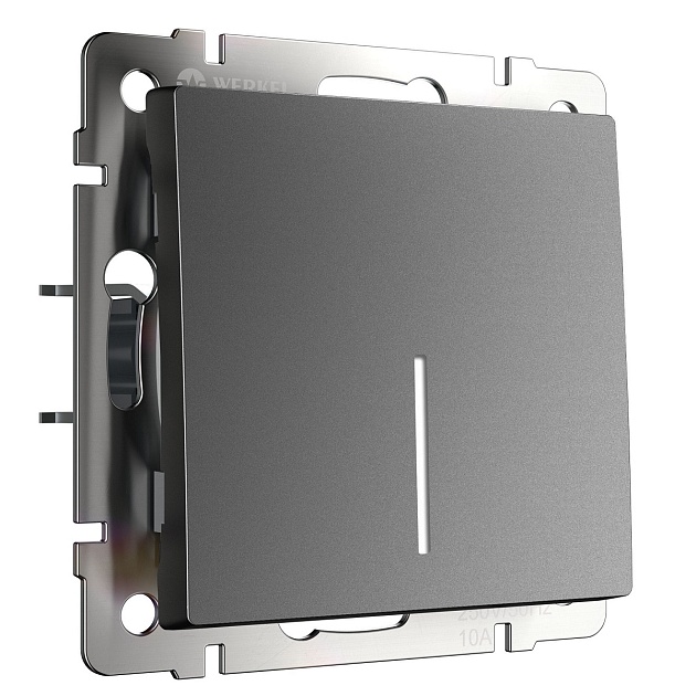 Выключатель Werkel одноклавишный с подсветкой графит W1110164 4690389194313 изображение 1 Выключатель Werkel одноклавишный с подсветкой графит W1110164 4690389194313 Фото № 1