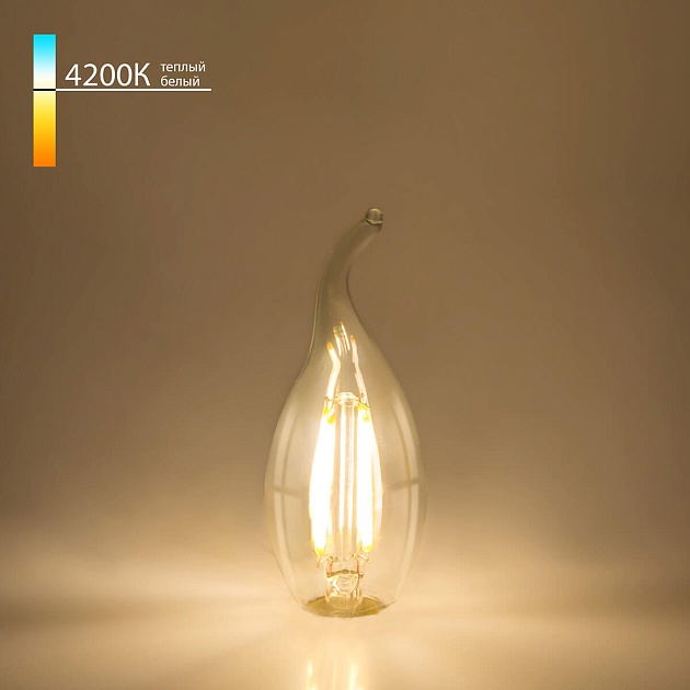 Лампа светодиодная филаментная Elektrostandard E14 7W 4200K прозрачная a041389 фото 2