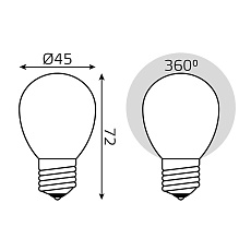 Лампа светодиодная филаментная диммируемая Gauss E27 9W 4100К матовая 105202209-D 4