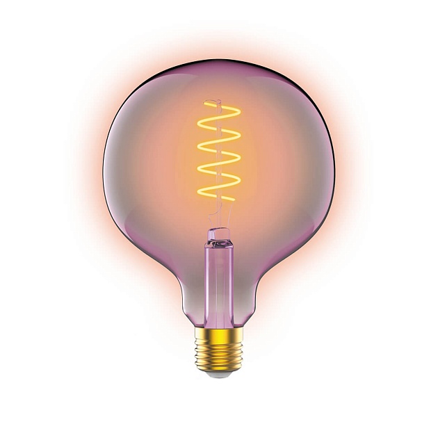 Лампа светодиодная диммируемая филаментная Gauss E27 5W 1800K розовая 1011802105 фото 5