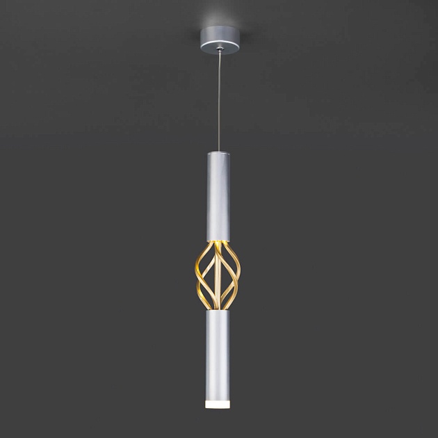 Подвесной светодиодный светильник Eurosvet Lance 50191/1 LED матовое серебро/матовое золото фото 3