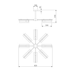 Потолочная люстра Eurosvet Trompeta 70144/8 хром 4