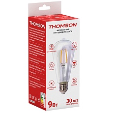 Лампа светодиодная филаментная Thomson E27 9W 4500K прямосторонняя трубчатая прозрачная TH-B2108 1