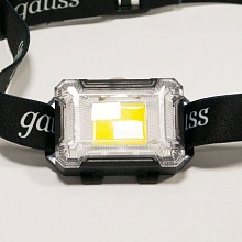 Налобный светодиодный фонарь Gauss от батареек 65х45 180 лм GF304 1