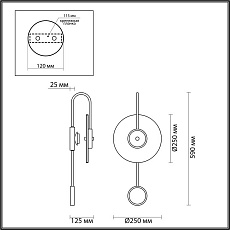 Настенный светодиодный светильник Odeon Light Midcent Naxos 4312/5WL 4