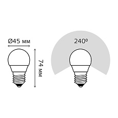 Лампа светодиодная Gauss E27 10W 6500K матовая 53230 1