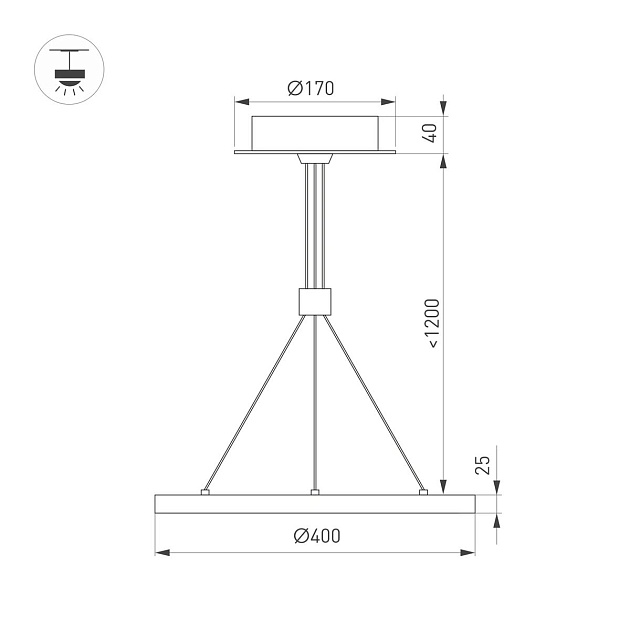 Подвесной светодиодный светильник Arlight SP-Congo-Can-1-R400-24W Warm3000 046212 Фото № 2