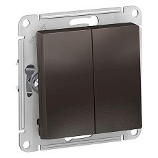 Выключатель двухклавишный Schneider Electric AtlasDesign 10A 250V мокко ATN000651