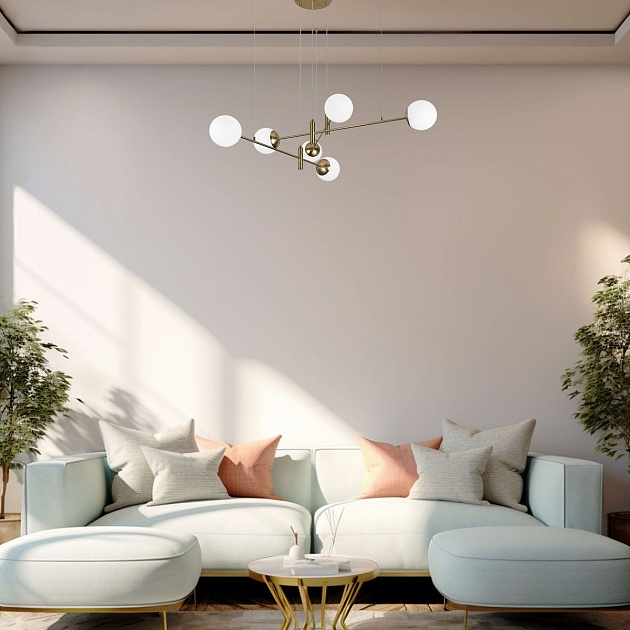 Подвесная люстра Eurosvet Planet 70146/6 латунь Smart Фото № 6