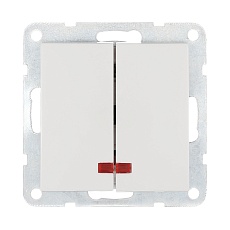 Выключатель LK Studio 2-кл., с индикаторами (схема 5L) 16 A, 250 B (белый) LK60 861204-1