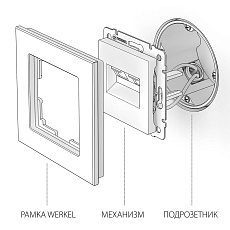 Розетка двойная Ethernet RJ-45 Werkel слоновая кость W1181103 4690389155864 1