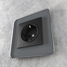 Розетка Werkel с/з с подсветкой черный W1171408 4690389171727 2