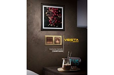 Рамка 5-постовая Vesta-Electric Exclusive Silver Champagne шампань FRM050501BSH 2