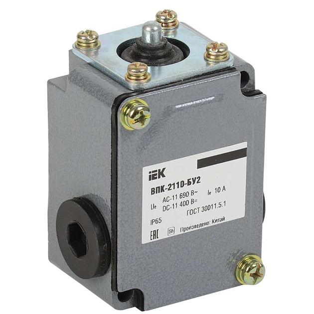 Выключатель концевой ВПК-2110-БУ2 толкатель IP65 IEK KV-1-2110-1 изображение 1 Выключатель концевой ВПК-2110-БУ2 толкатель IP65 IEK KV-1-2110-1 Фото № 1