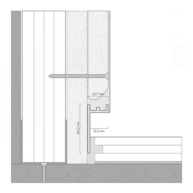 Теневой напольный плинтус FerGipps черный ПП 30 УТ000002193 Фото № 2