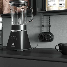 Розетка с заземлением Werkel Vintage черный матовый/хром W5871051 4690389174704 2