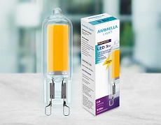 Лампа светодиодная филаментная Ambrella light G9 3W 6400K прозрачная 204522