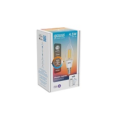 Лампа светодиодная диммируемая филаментная Gauss Smart Home Filament E14 4,5W 2000-6500K прозрачная 1280112 3