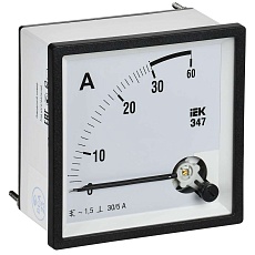 Амперметр Э47 30/5А класс точности 1,5 96х96мм IEK IPA20-6-0030-E