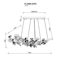 Подвесная люстра Fluorite Sauvage FL1099-21PO 2