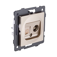Розетка двойная TV (мама) + RJ45 Cat.6, золотой Kollinger REA-012GD для Aspekt, Eleganz, Reflex 1