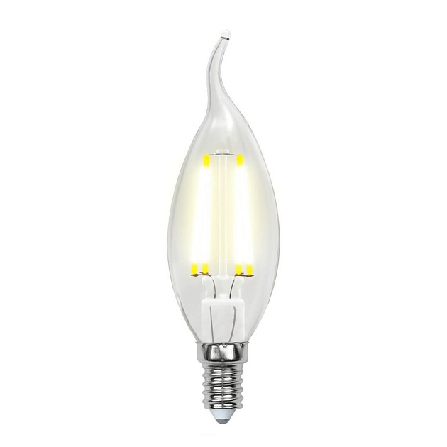 Лампа светодиодная филаментная Uniel E14 6W 3000K прозрачная LED-CW35-6W/WW/E14/CL GLA01TR UL-00002199 фото 