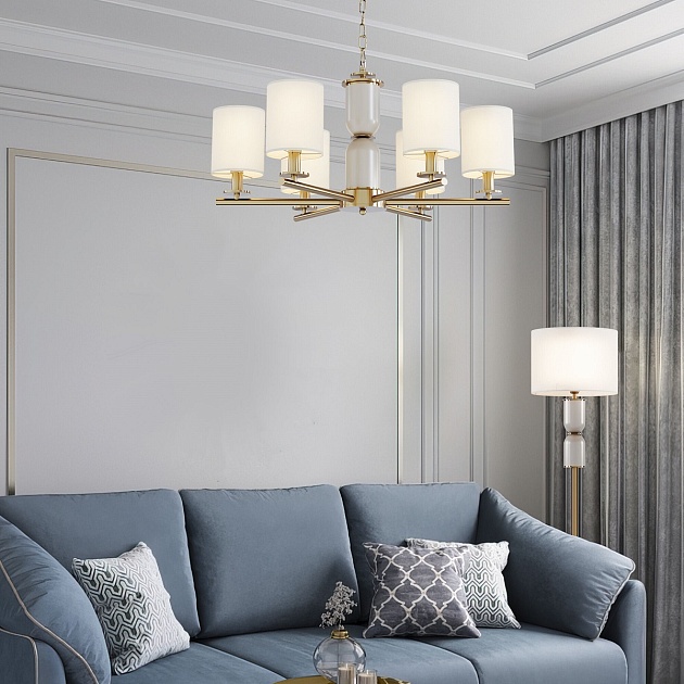 Подвесная люстра Eurosvet Caprera 60146/6 латунь изображение 5 Подвесная люстра Eurosvet Caprera 60146/6 латунь Фото № 5