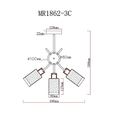 Потолочная люстра MyFar Linda MR1862-3C 1